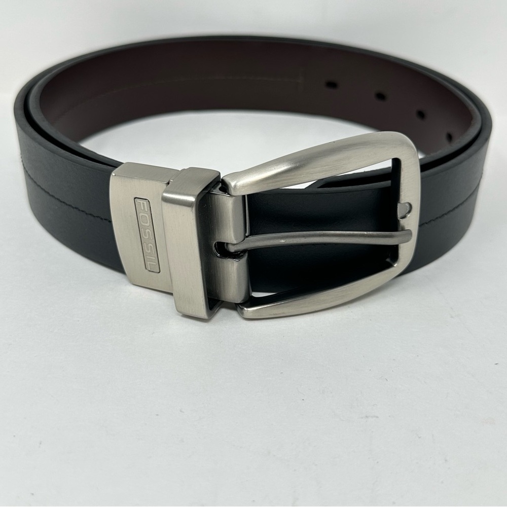 Fossil Leather Belt Reversible Size Black Brown Size 34